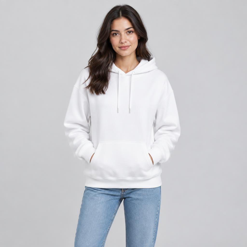 Women model wearing hoodie