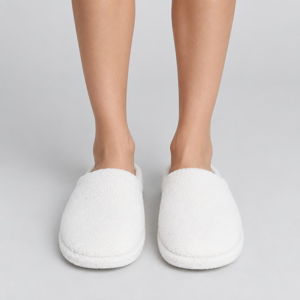 Women model wearing slippers